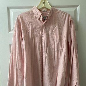 Pink Slim Stretch J. Crew Shirt with Polka Dots